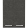 Meuble haut portes battantes - Gris mat - L 60 cm x P 31,6 x H 72 cm - LASSEN