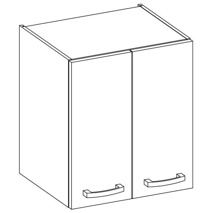 Meuble haut portes battantes - Gris mat - L 60 cm x P 31,6 x H 72 cm -