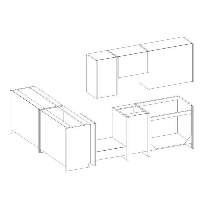 LASSEN Cuisine complete d'angle 240x165 cm avec plan de travail - Angl