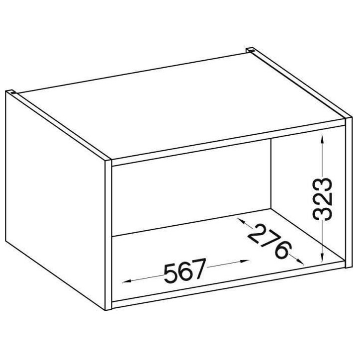 Meuble hotte porte basculante - Décor chene sonoma - L 60 x 31,6 x H