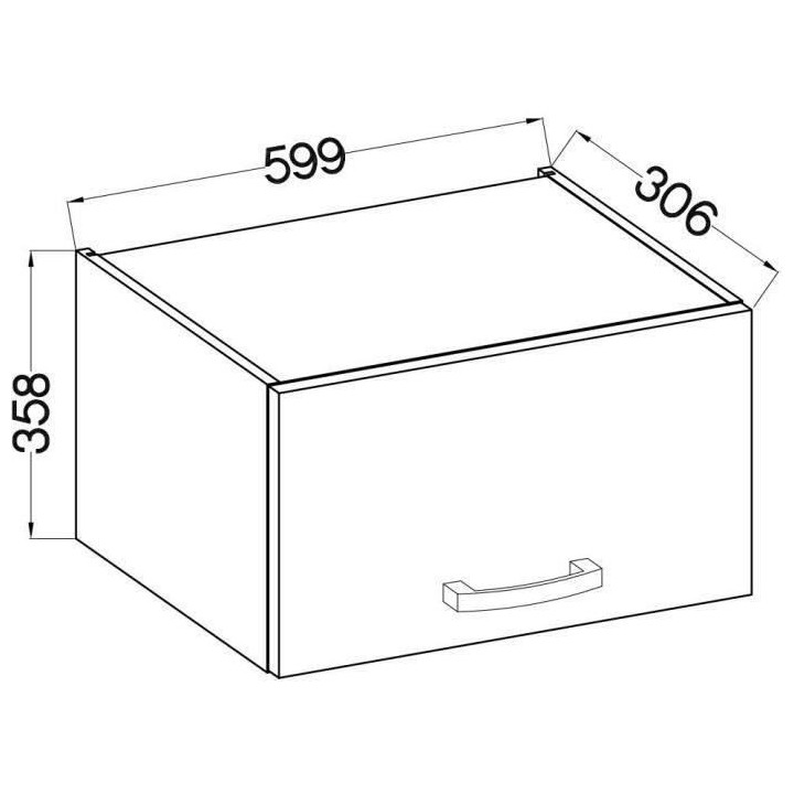 Meuble hotte porte basculante - Décor chene sonoma - L 60 x 31,6 x H
