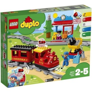 LEGO 10874 DUPLO Town Le Train a Vapeur, Jouet a Pile, Avec Sons, Lumi