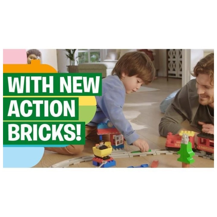 LEGO 10874 DUPLO Town Le Train a Vapeur, Jouet a Pile, Avec Sons, Lumi