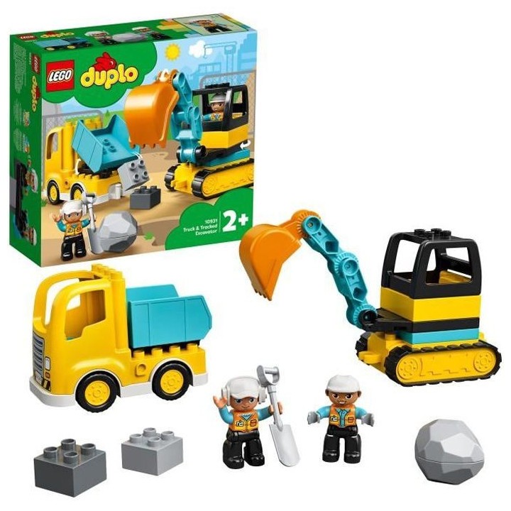 LEGO 10931 DUPLO Le Camion Et La Pelleteuse, Engin de chantier Jouet P