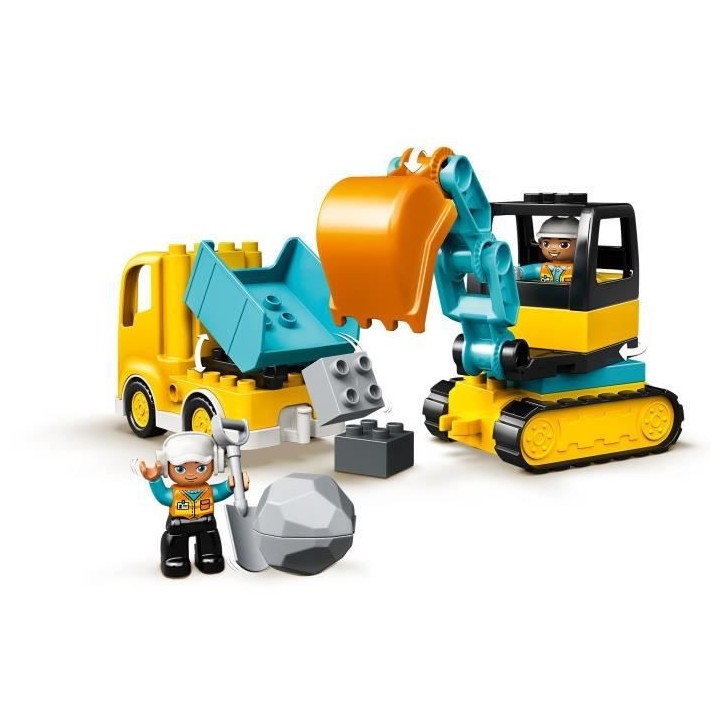LEGO 10931 DUPLO Le Camion Et La Pelleteuse, Engin de chantier Jouet P