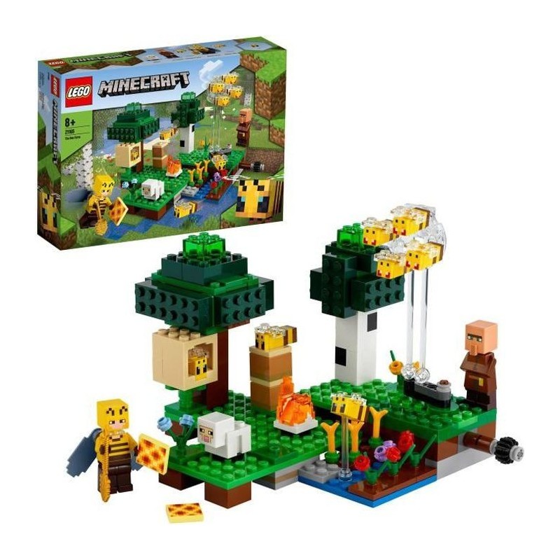 LEGO Minecraft 21165 La Ruche, Jouet avec Figurines de Mouton, d'Abeilles et Villageois