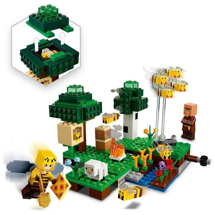 LEGO Minecraft 21165 La Ruche, Jouet avec Figurines de Mouton, d'Abeil
