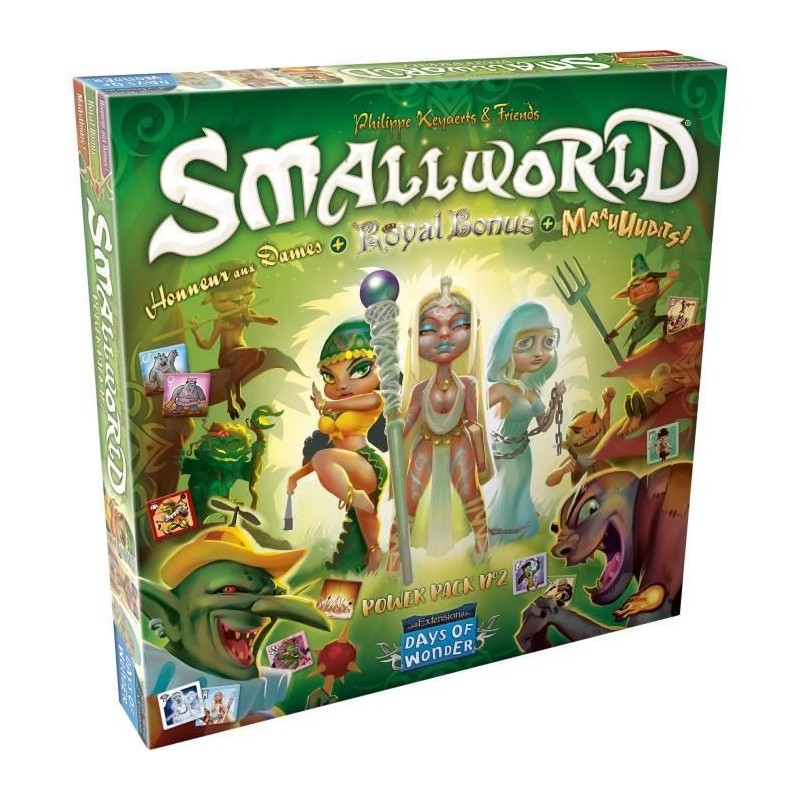 Days of Wonder | Small World - Extension Power Pack n°2 Honneur aux Dames + Royal Bonus + Maauuudits ! | Jeu de société