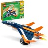 LEGO Creator 31126 L'Avion Supersonique, Jouet 3 en 1 Hélicoptere Bateau Avion