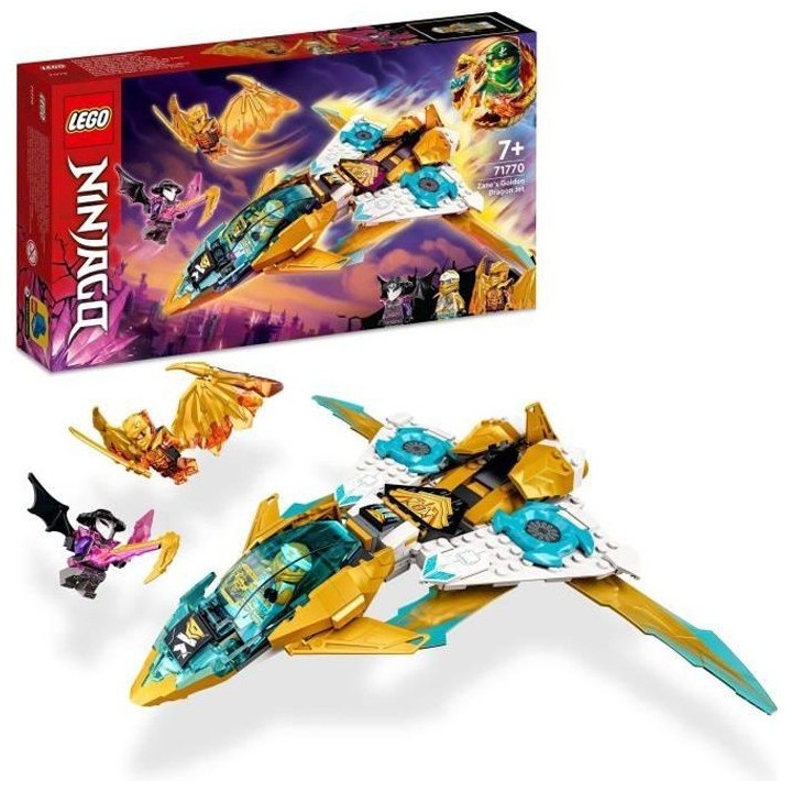 LEGO NINJAGO 71770 Le Jet Dragon d'Or de Zane, Jouet d'Avion et Figuri