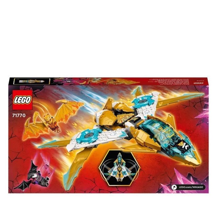 LEGO NINJAGO 71770 Le Jet Dragon d'Or de Zane, Jouet d'Avion et Figuri