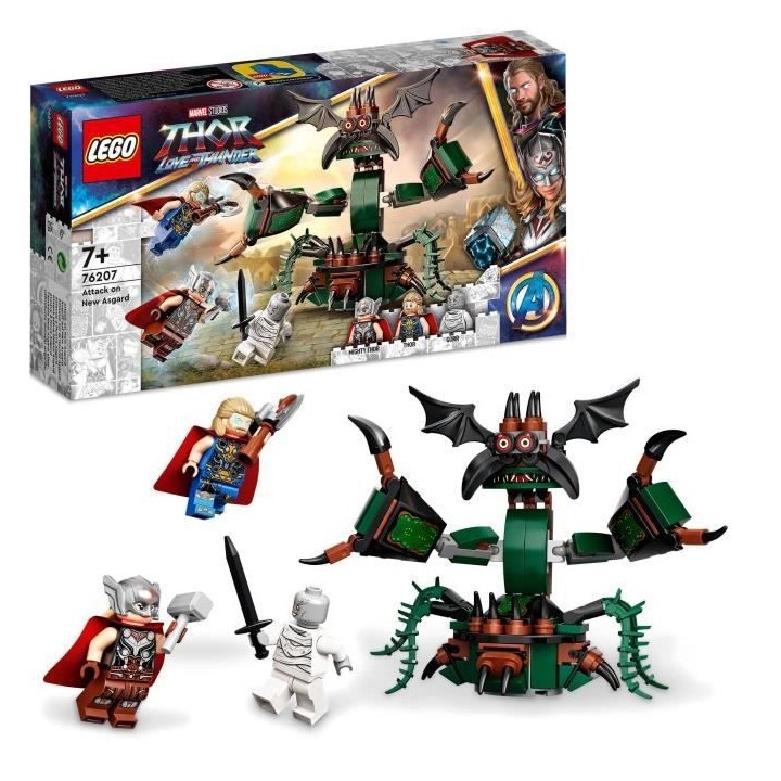 LEGO 76207 Marvel Attaque sur le Nouvel Asgard, avec Figurines de Thor