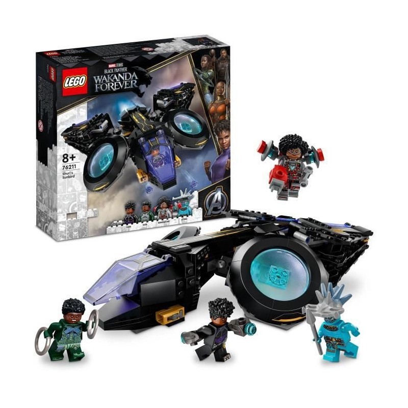 LEGO Marvel 76211 Le Sunbird de Shuri, Vaisseau Jouet, Black Panther Figurines, Super-Héros