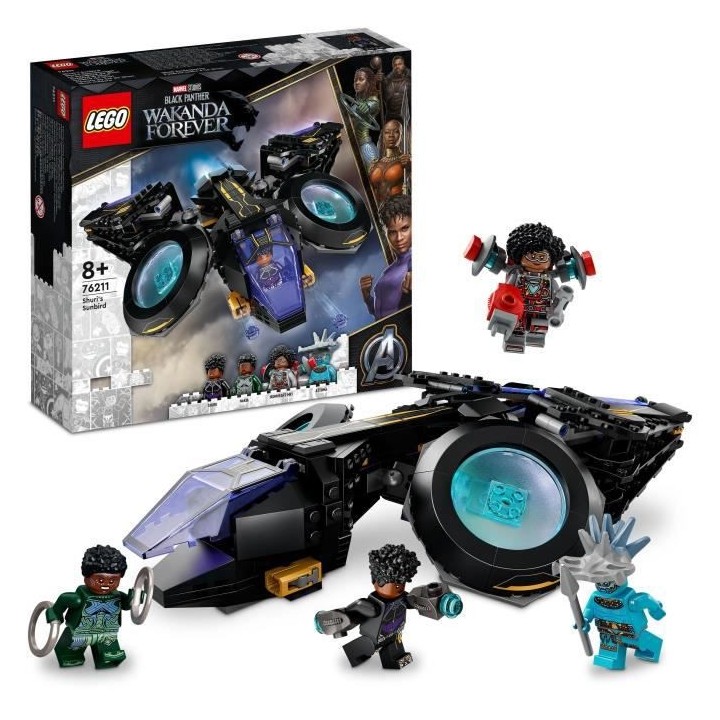 LEGO Marvel 76211 Le Sunbird de Shuri, Vaisseau Jouet, Black Panther F