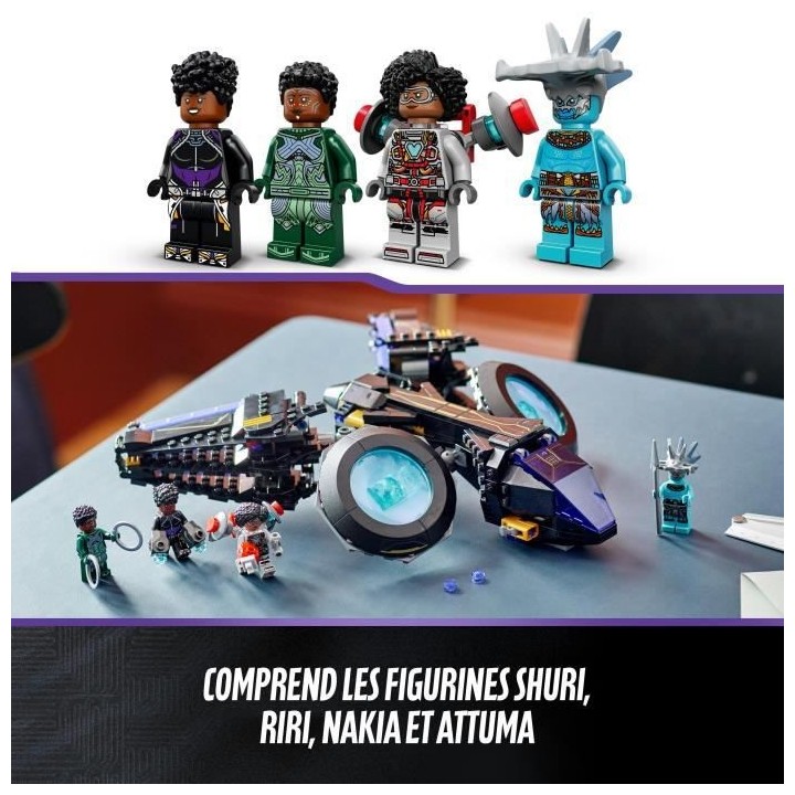 LEGO Marvel 76211 Le Sunbird de Shuri, Vaisseau Jouet, Black Panther F