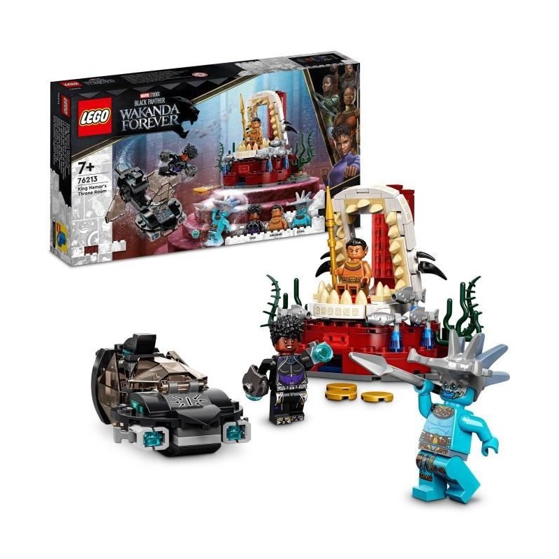 LEGO Marvel 76213 La Salle du Trône du Roi Namor, Jouet Sous-Marin, Figurines Black Panther