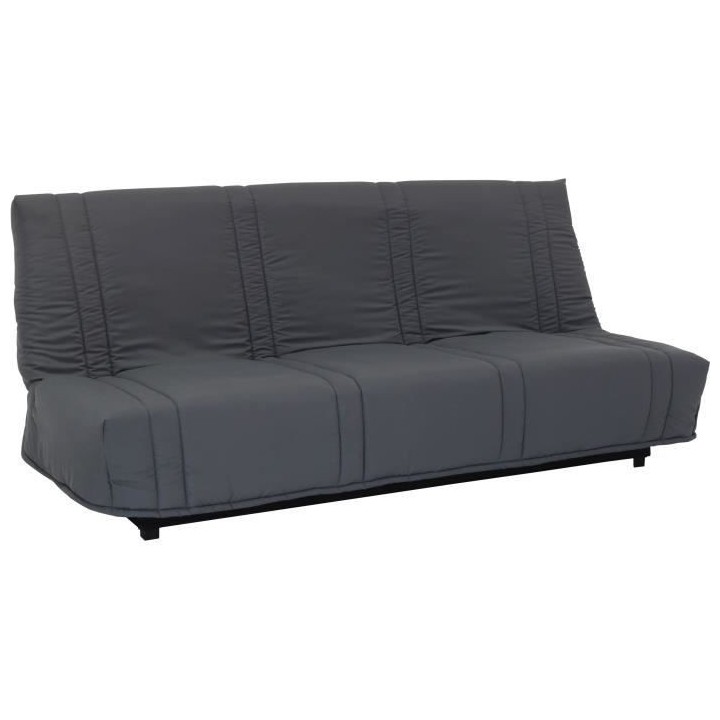 LENA Banquette clic clac 3 places - tissu anthracite - Style contempor