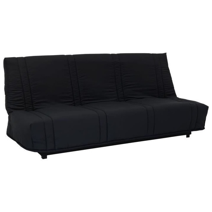 LENA Banquette clic clac 3 places - tissu Noir - Style contemporain -