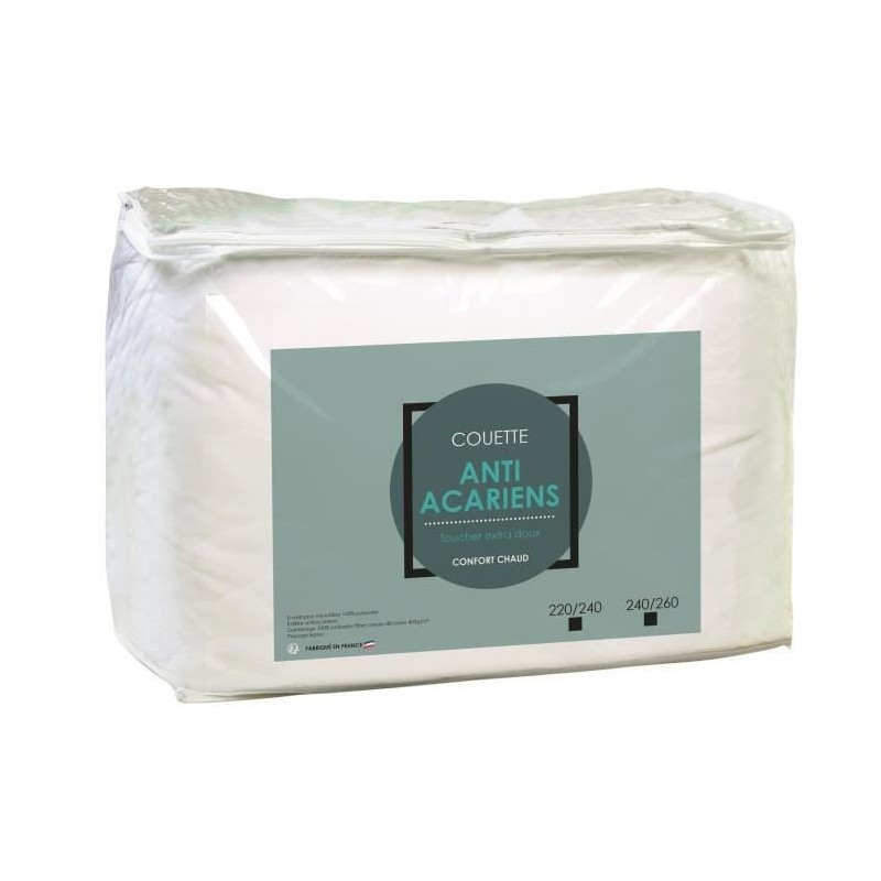 Couette Chaude Microfibre Anti-Acariens 220x240cm