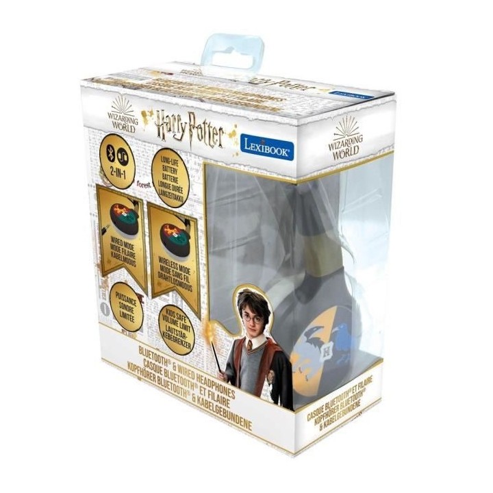 HARRY POTTER - Casque 2 en 1 Bluetooth - Filaire confortable et pliabl