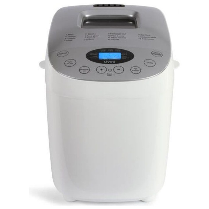 LIVOO DOP205W Machine a Pain - Ecran Digital 15 Programmes - Blanc