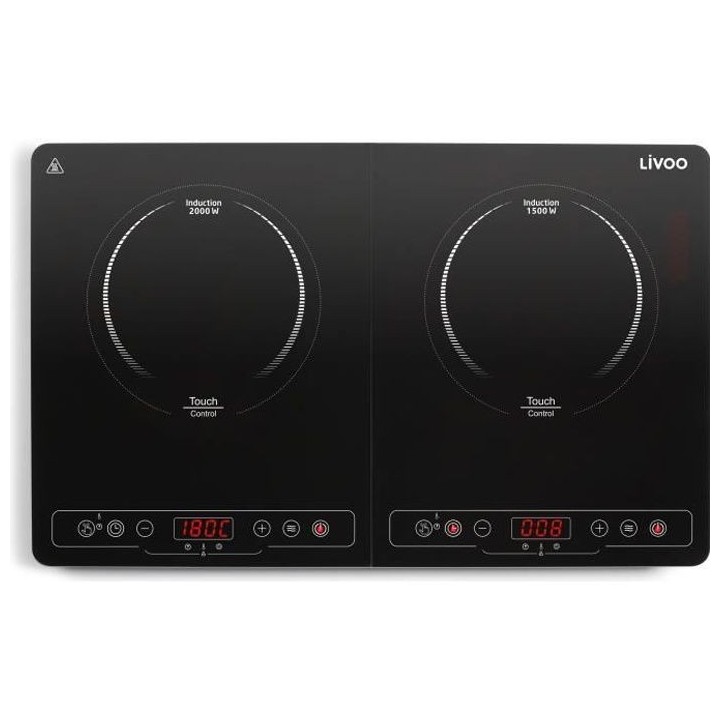 LIVOO DOC236 Plaque a induction Double - 22cm - de 60° a 240° - Noir