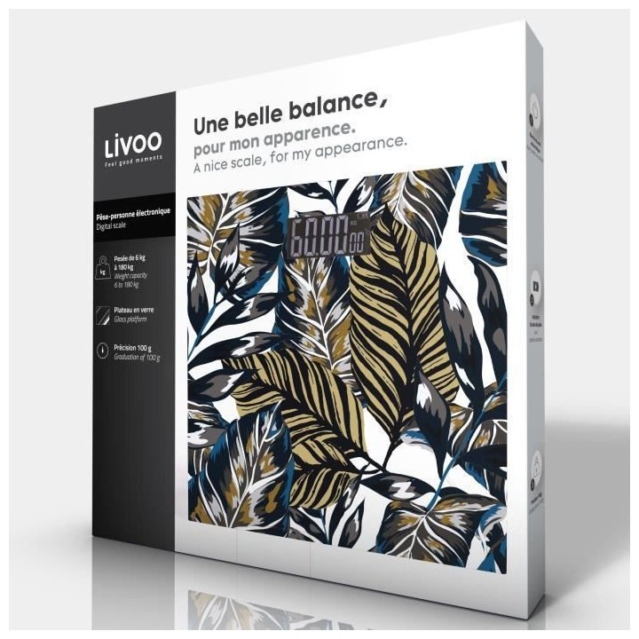 LIVOO DOM382FE - Pese-personne électronique - Impression feuilles - P