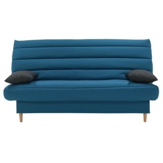 Banquette clic clac 3 places - Tissu bleu canard - Style scandinave -