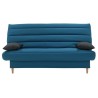 Banquette clic clac 3 places - Tissu bleu canard - Style scandinave - L 190 x P92 cm - LIV