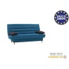 Banquette clic clac 3 places - Tissu bleu canard - Style scandinave - L 190 x P92 cm - LIV