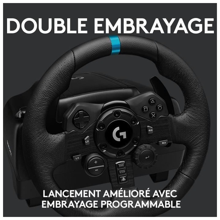 Volant de Course et Pédales gaming - Logitech - G923 - pour PS5, PS4