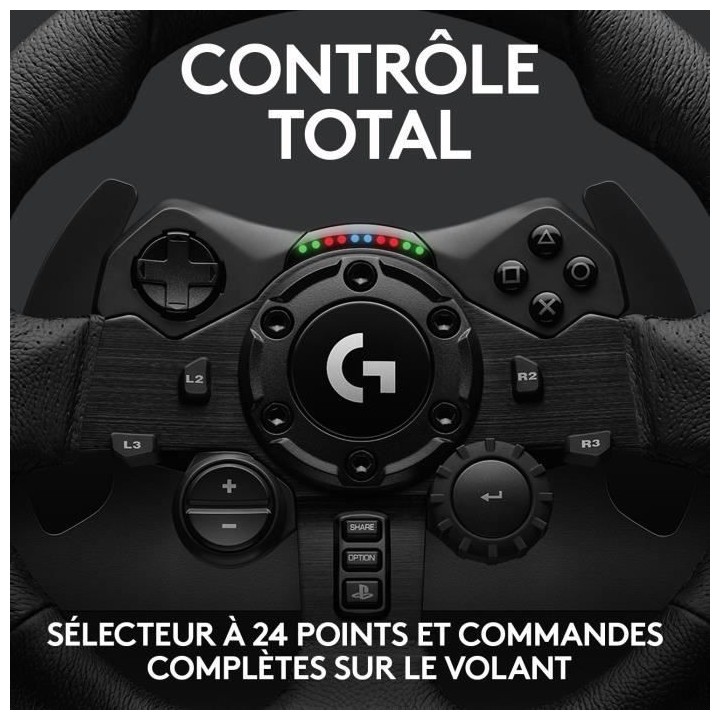 Volant de Course et Pédales gaming - Logitech - G923 - pour PS5, PS4