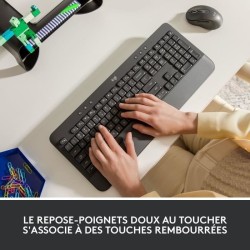 Logitech - Clavier sans fil - Ergonomique Entier avec Repose-Poignets -Signature K650 - Graphite