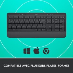 Logitech - Clavier sans fil - Ergonomique Entier avec Repose-Poignets -Signature K650 - Graphite