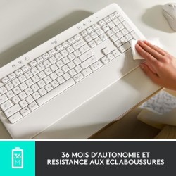 Logitech - Clavier sans fil - Ergonomique Entier avec Repose-Poignets -Signature K650 - Graphite