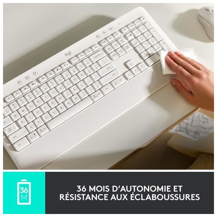 Logitech - Clavier sans fil - Ergonomique Entier avec Repose-Poignets
