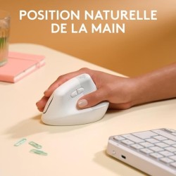 Logitech - Souris Lift pour Mac - Ergonomique sans fil - Blanc