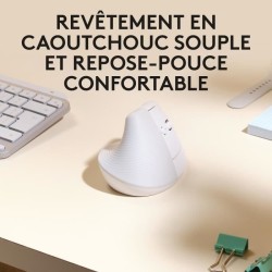 Logitech - Souris Lift pour Mac - Ergonomique sans fil - Blanc