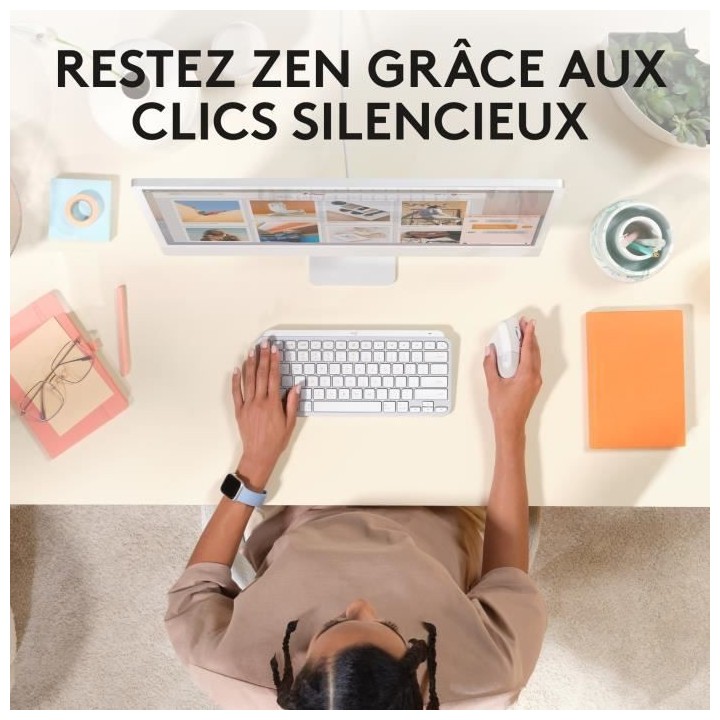 Logitech - Souris Lift pour Mac - Ergonomique sans fil - Blanc