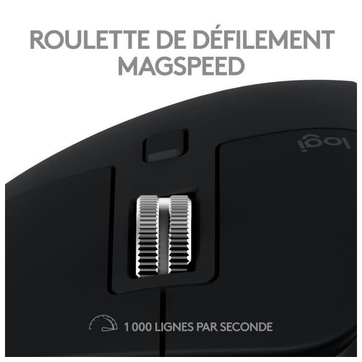 Logitech - Souris sans fil Ergonomique - MX Master 3S pour Mac - Gris