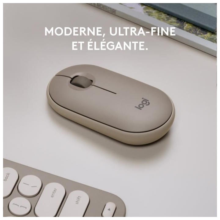 Logitech - Souris sans fil M350 avec Bluetooth - Sand