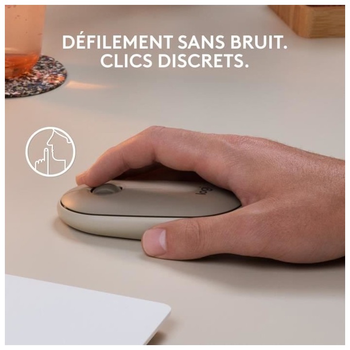 Logitech - Souris sans fil M350 avec Bluetooth - Sand