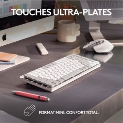 Logitech - Clavier sans fil pour Mac - MX Mechanical Mini - Gris Pâle