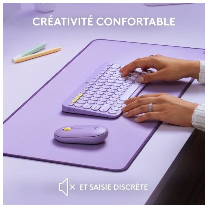 Logitech - Clavier sans fil K380 - Lavender Lemonade