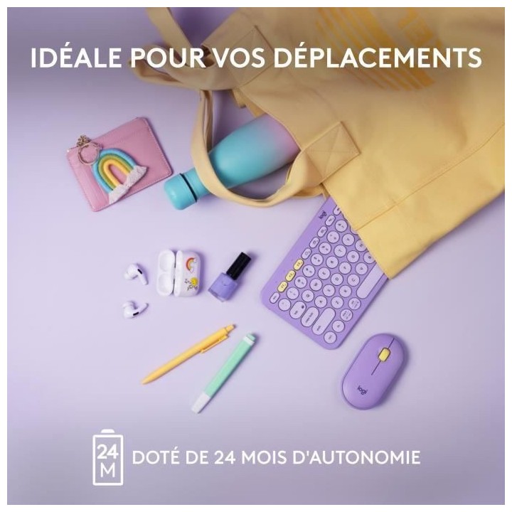 Logitech - Clavier sans fil K380 - Lavender Lemonade