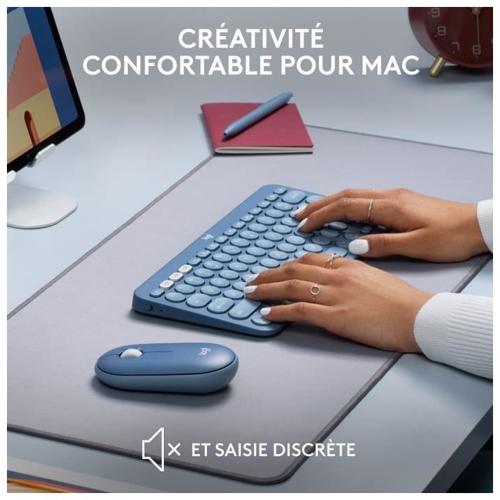 Logitech - Clavier K380 Bluetooth Multidispositif pour Mac - Blueberry