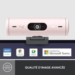 Logitech - Brio 500 Webcam HD avec Expo Auto - Rose