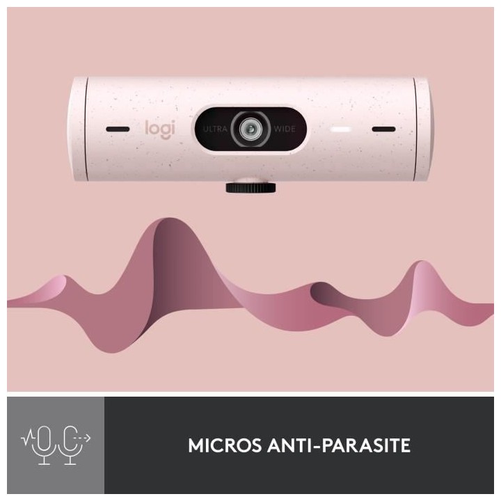 Logitech - Brio 500 Webcam HD avec Expo Auto - Rose