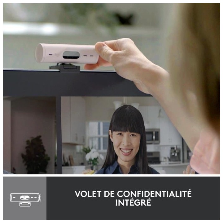 Logitech - Brio 500 Webcam HD avec Expo Auto - Rose