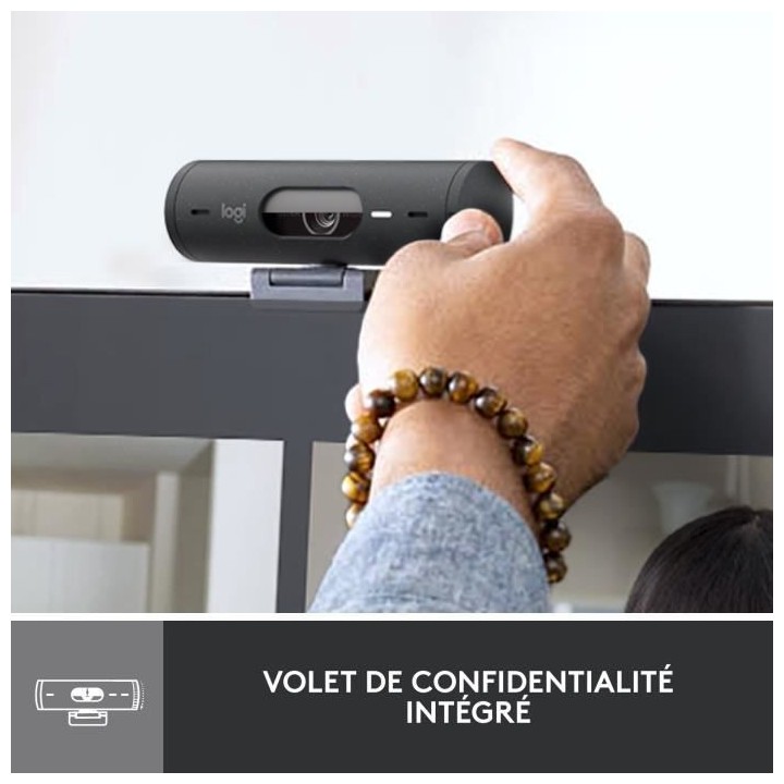 Logitech - Brio 500 Webcam HD avec Expo Auto - Graphite
